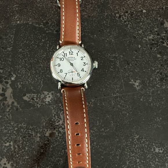 36 mm Shinola Runwell Brown Leather Strap Watch - Picture 7 of 8